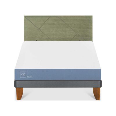 Cama Europea CIC 2 Plazas Excellence + Respaldo Villarrica Olivo