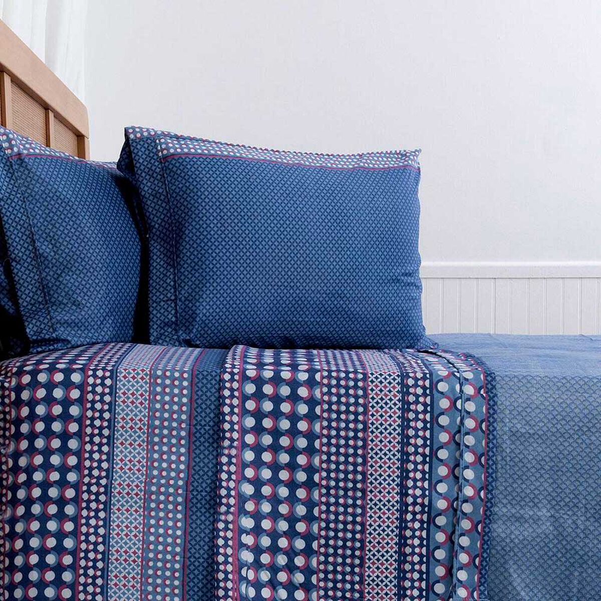 Juego de S&aacute;banas Plumetti King Estampada Oak