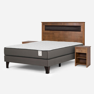 Imagen 2 del producto Cama Europea Rosen 2 Plazas New Style 2 Plus + Respaldo + 2 Veladores Ferrara