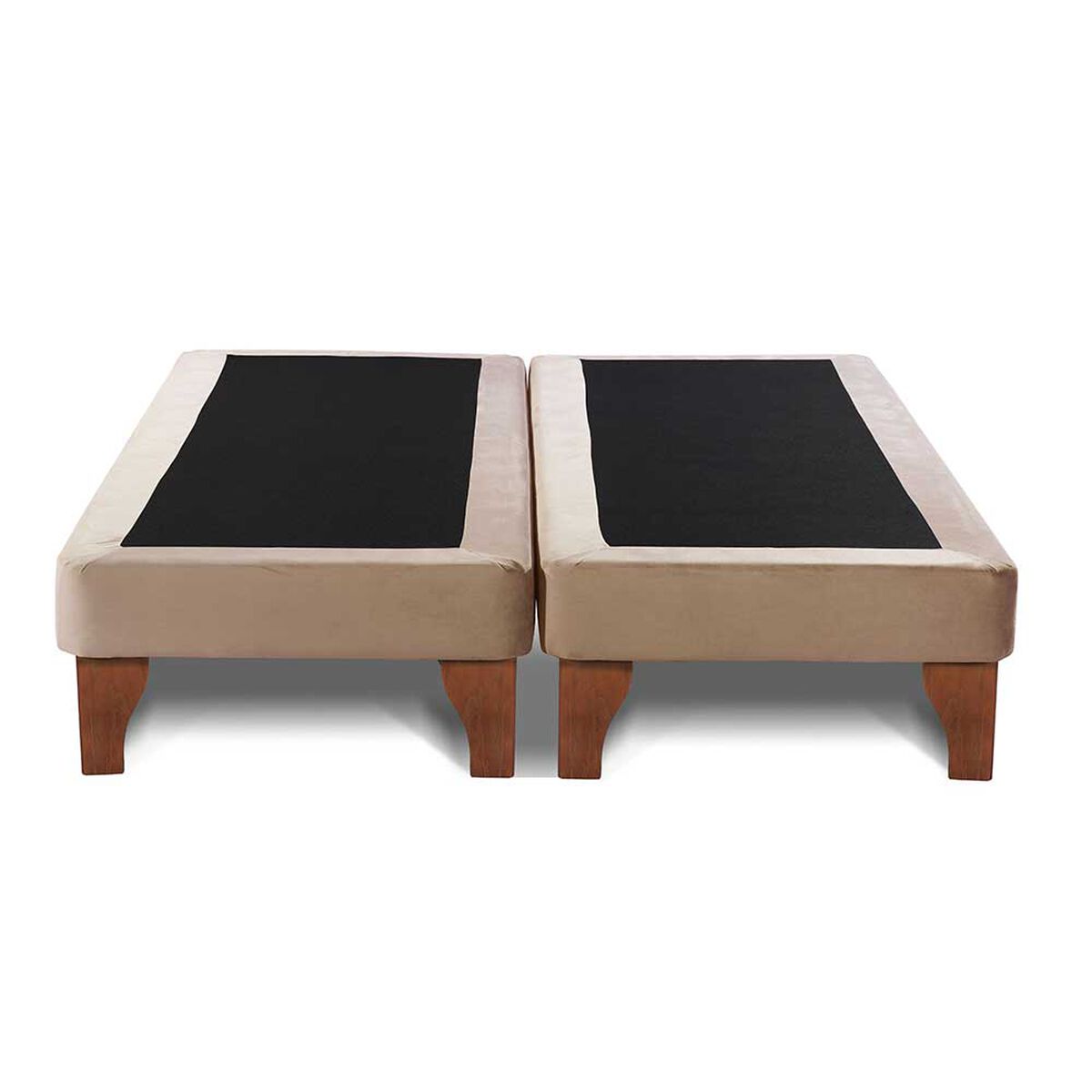 Base Europea Dividida Latam Home 2 Plazas Zen Tela Velvet Beige