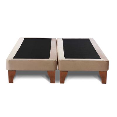 Base Europea Dividida Latam Home 2 Plazas Zen Tela Velvet Beige