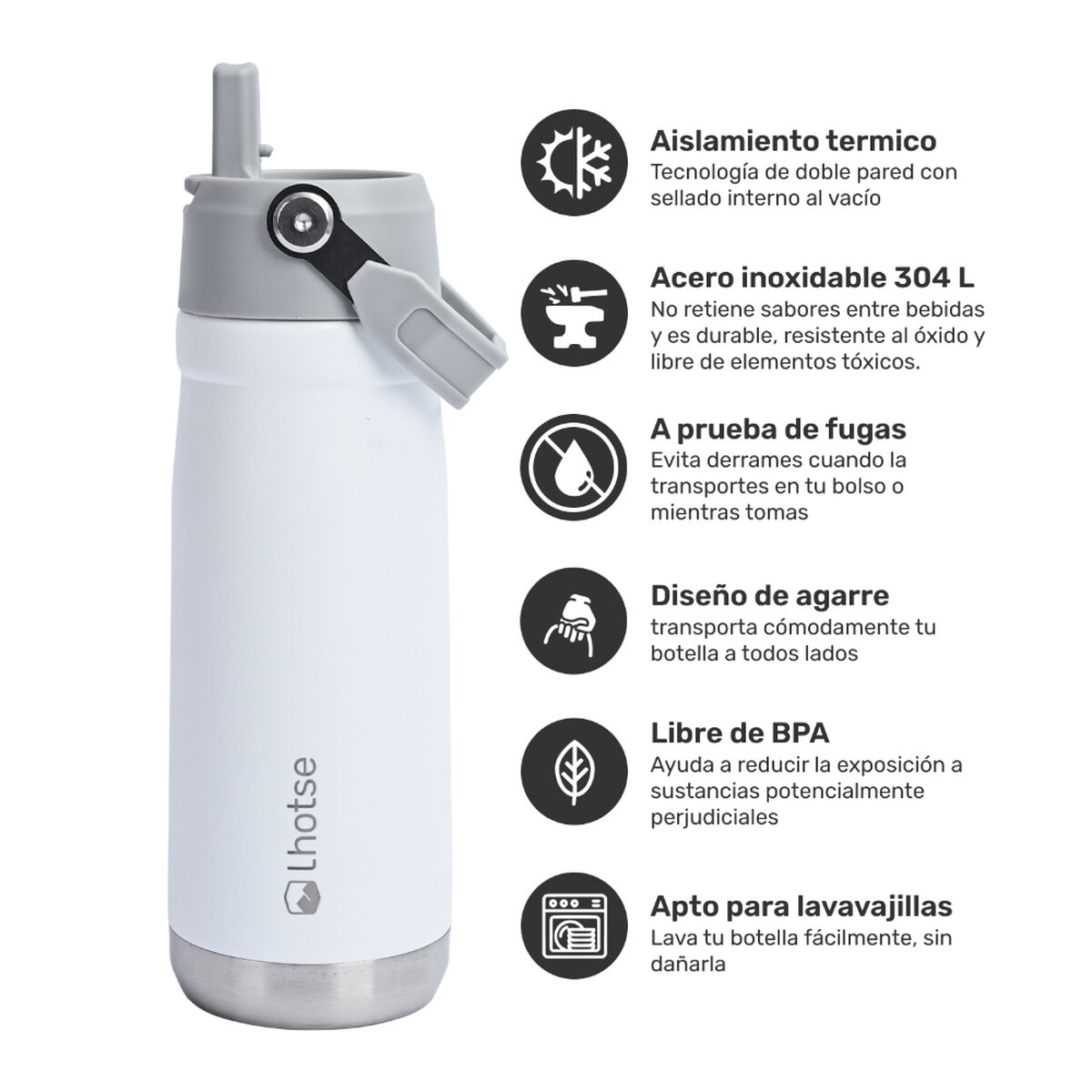 Botella Lhotse Adventure Blanco 650 ml