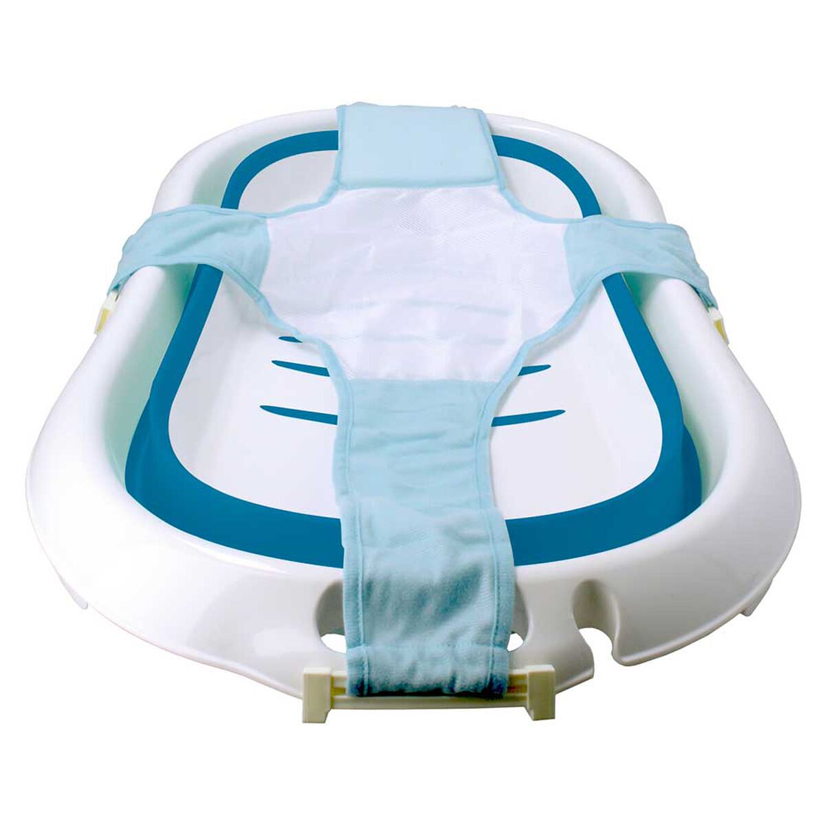 Bañera Bebé Plegable + Malla Seguridad Celeste GlowUp