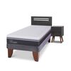 Cama Europea CIC 1,5 Plazas Ortopedic Advance + Respaldo + Velador Munich