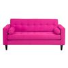 Juego de Living Bodevir Retro  Sofá 3 Cuerpos + Dos Pouf 1 Cuerpo Fucsia