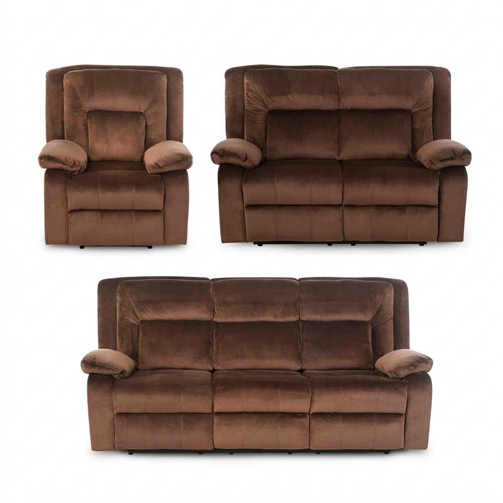 Juego de Living Reclinable CIC Amberes 3C+2C+1C Café