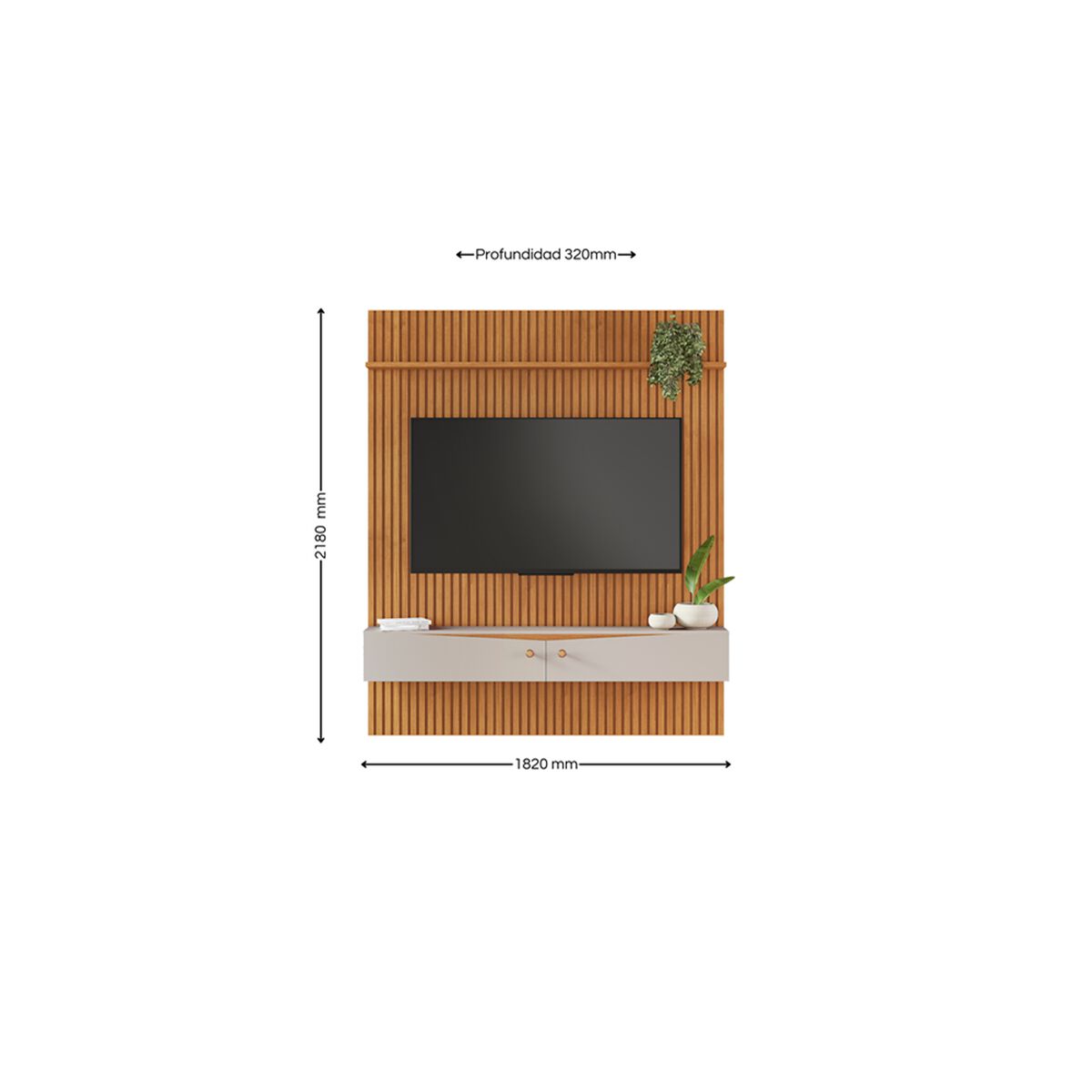 Panel Di Poretti Riso 70" Café