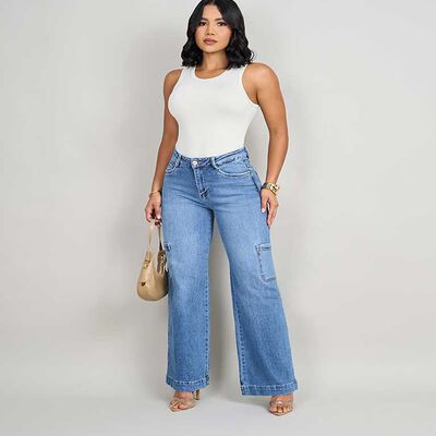 JEANS WIDE LEG CARGO MUJER MOST WANTED