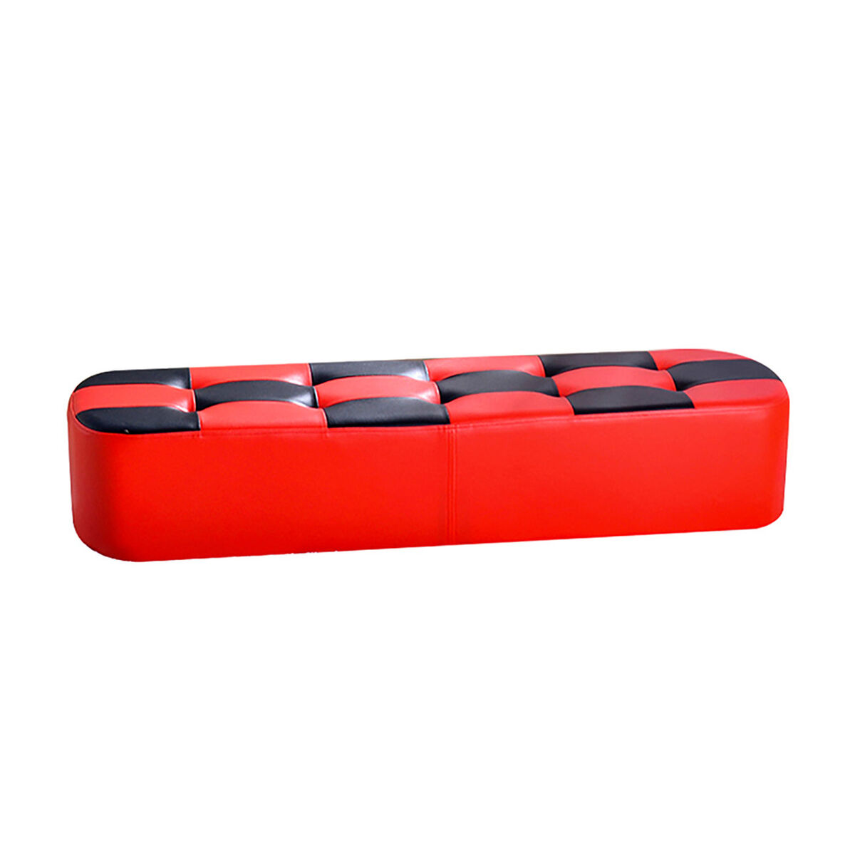 Banqueta Acolchada Negra-Roja