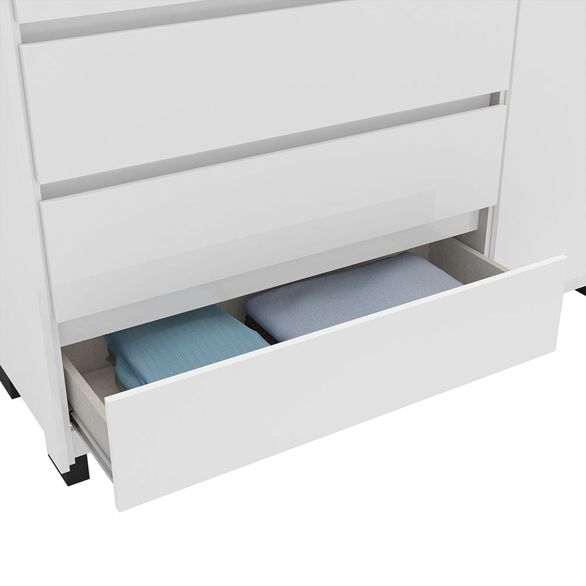 C&oacute;moda Vekkahome Coimbra 4 Cajones 1 Puerta Blanco