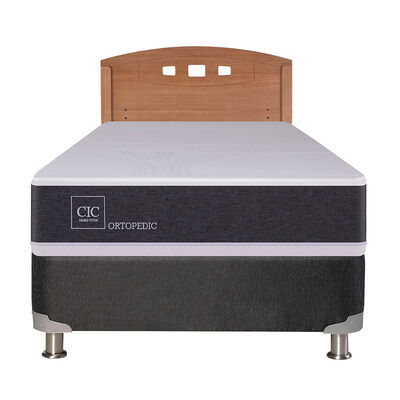 Box Spring CIC 1 Plaza New Ortopedic + Respaldo New Gales