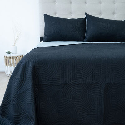 Quilt Doral Hotpress Bi-Color 2 Plazas Negro-Gris