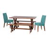 Juego de Comedor Latam Home Sevilla Cadiz 2 Sillas + 2 Bancas Velvet Turquesa