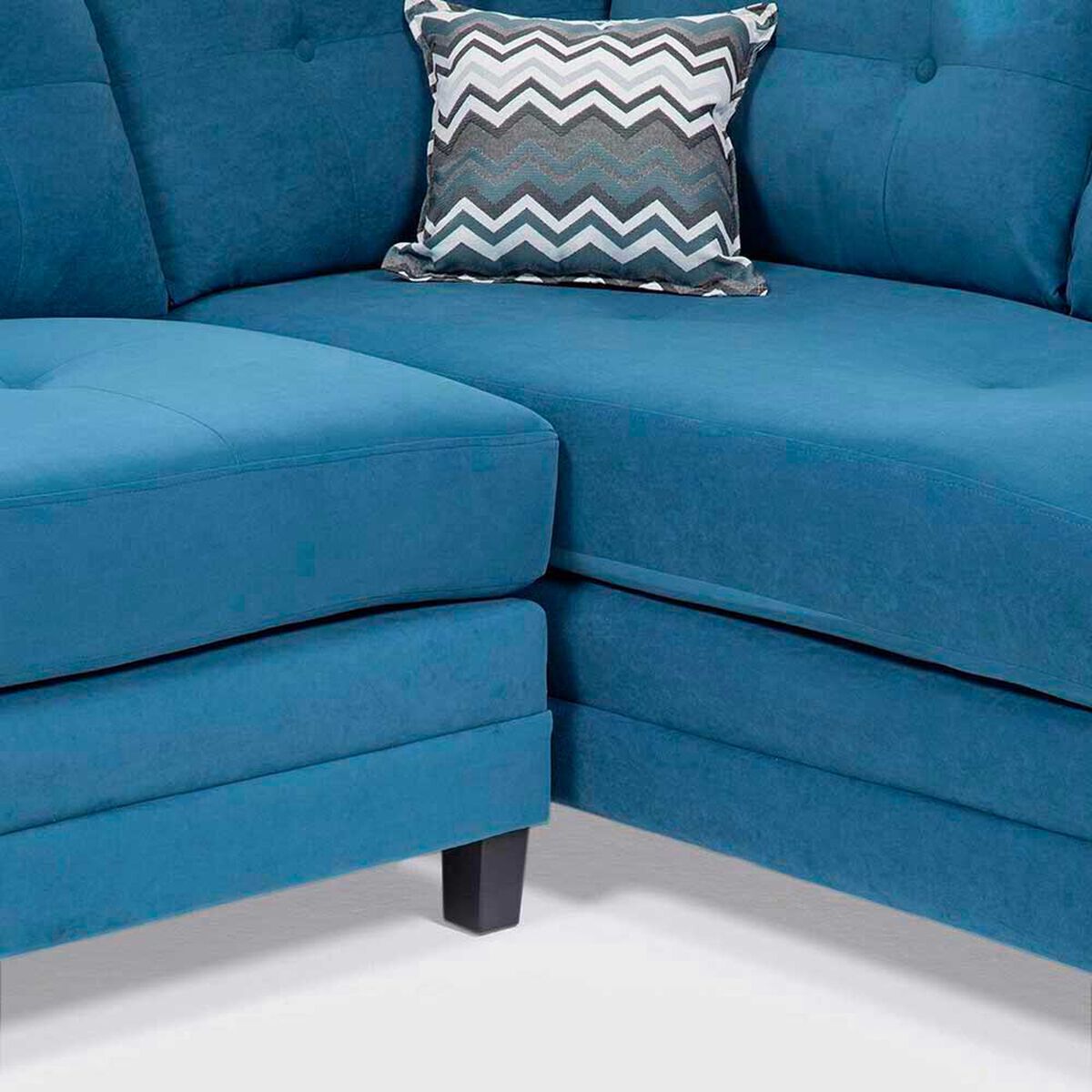 Sof&aacute; Seccional Derecho Living Factory Dubai 5 Cuerpos Azul Piedra