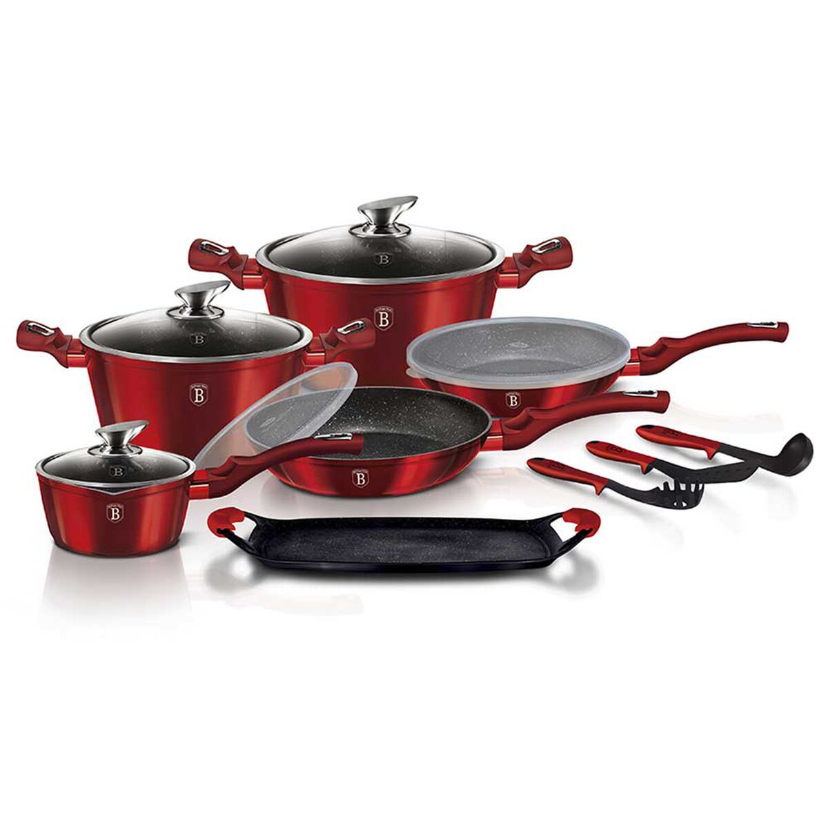 Bater&iacute;a de Cocina Berlinger Haus 16 Piezas Rojo