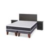 Cama Europea CIC Base Dividida King Ortopedic + Respaldo + 2 Veladores Villarrica