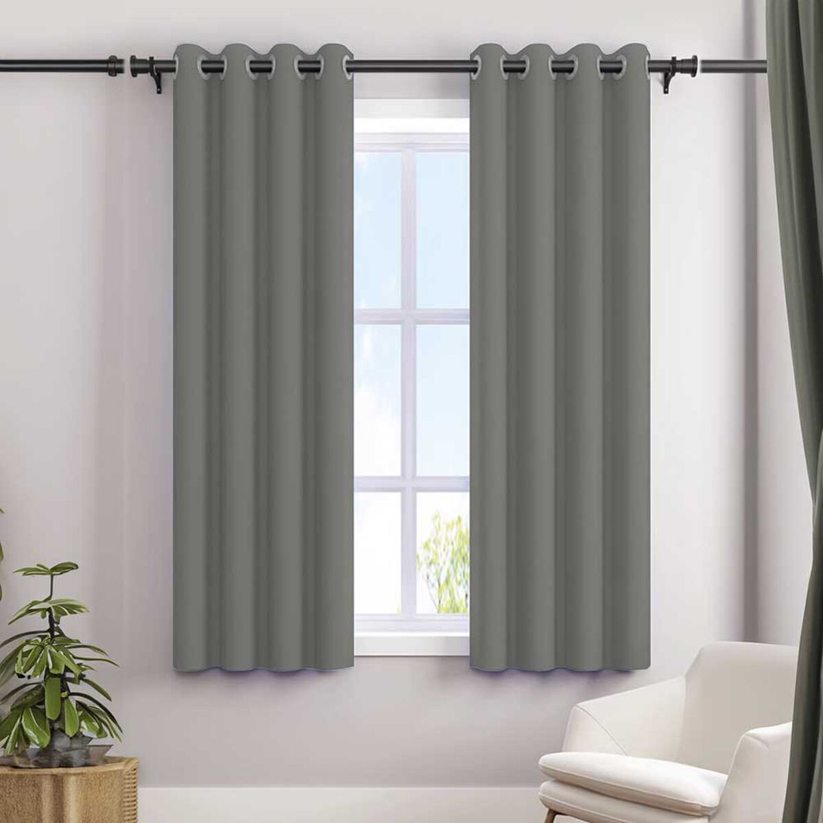 Cortina Blackout Vincenzi Tela 140 x 220 cm Gris
