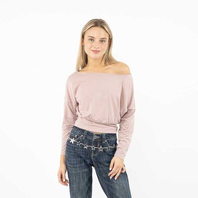 Polera  Off Shoulder Y2K Manga Larga Mujer Icono