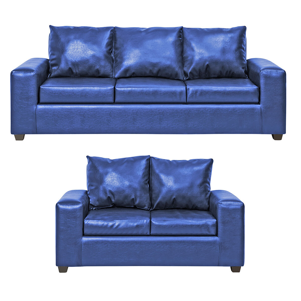 Juego de Living Innovamuebles Kahlo Sofá 3 Cuerpos + Sofá 2 Cuerpos Azul