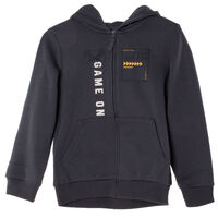 Polerón Franela Capucha Niño Chess Grafito