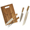Set Parrillero Wayu Tabla + Cuchillo Carnicero + Cuchillo Chef + Juego de Cuchillos