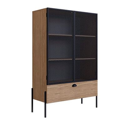 Vitrina Decocasa 4 Repisas 2 Puertas Negro