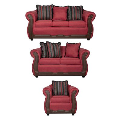 Juego de Living Black Factory Sofia 6 Cuerpos Burdeo