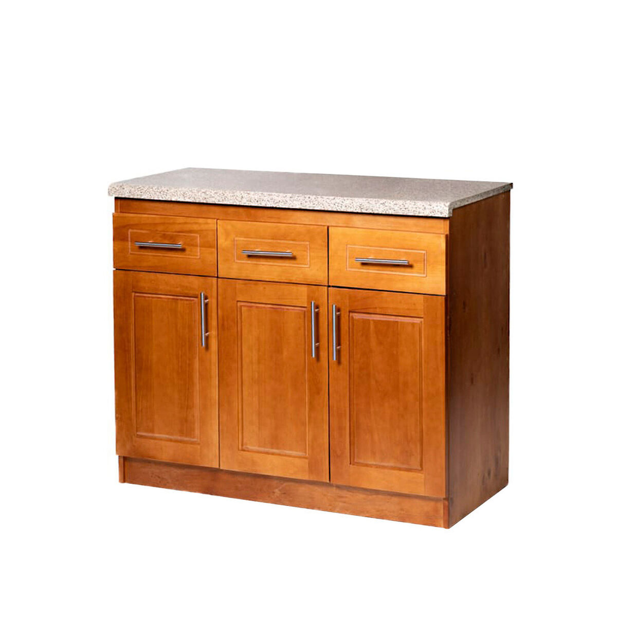 Base de Cocina Muebles Hema Berl&iacute;n 3 Puertas 3 Cajones Nogal