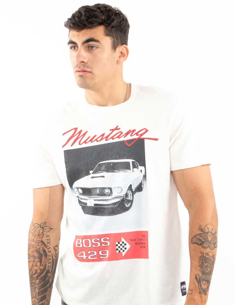 Polera Con Estampado Manga Corta Hombre Icono