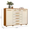 C&oacute;moda Vekkahome Fontana 2 Puertas 7 Cajones Beige