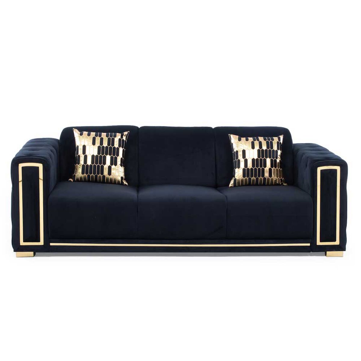 Sof&aacute; Daniels 3 Cuerpos Negro Dorado