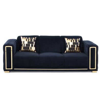 Imagen 2 del producto Sofá Daniels 3 Cuerpos Negro Dorado