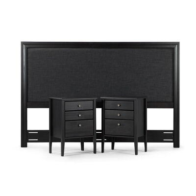 Imagen 2 del producto Respaldo + 2 Veladores Rosen King Nolita Grafito