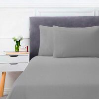 Juego de Sábanas Lisa Dreams 1.5 Plazas 180 Hilos Gris, Lila