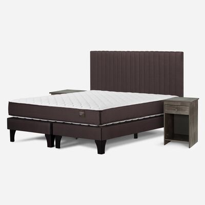 Imagen 2 del producto Cama Europea ERGO T 2 plazas + Respaldo Lucio + 2 Veladores Rosen