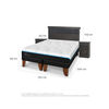 Cama Europea CIC Green Infinity 2 Plazas + 1 Respaldo + 2 Veladores Dublin Gris