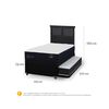 Cama Nido CIC 1,5 Plazas Premium + Respaldo Torino Negro