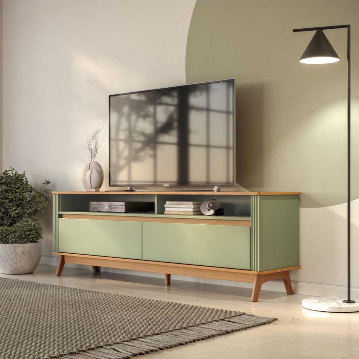 Rack TV Amuv Olmo Hasta 70" Verde