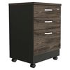 Mueble Archivador TuHome Home Office 3 Cajones Negro Soft Coñac
