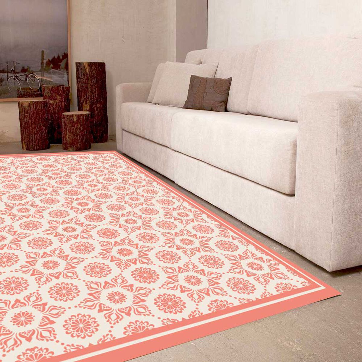 Alfombra Davanti Flor Hind&uacute; Coral 140 x220 Flor Hind&uacute; Coral