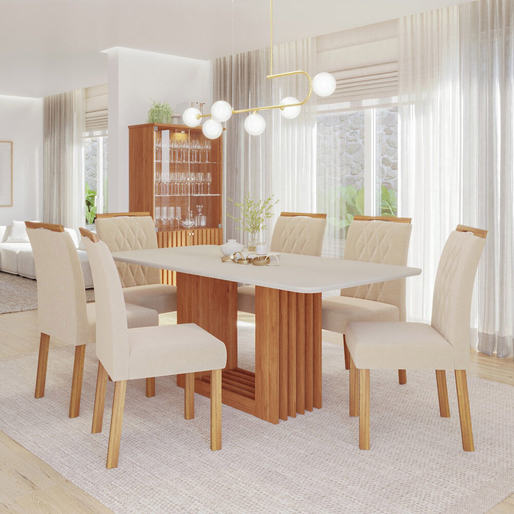 Juego de Comedor Daniels 6 Sillas Ariela Blanco