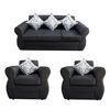 Juego de Living Almore Francia Sofá 3 Cuerpos + Dos Sillones 1 Cuerpo Negro