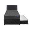 Cama Nido Flex 1,5 Plazas Black + Respaldo Modern