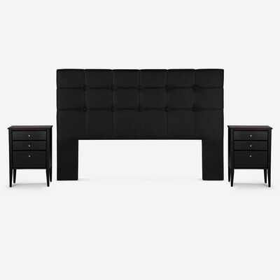 Imagen 2 del producto Cama Europea Rosen Base Dividida King Autonomy + Respaldo + 2 Veladores Issey Grafito