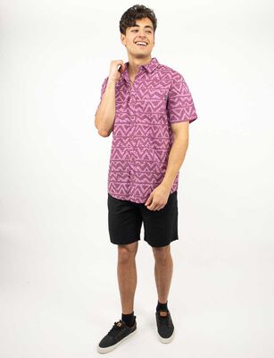 Imagen 2 del producto Camisa Estampada Manga Corta Hombre Cutback Morado, Negro