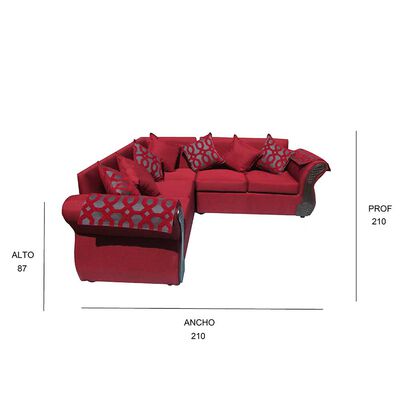 Imagen 2 del producto Sofá Seccional Almore Irlanda 5 Cuerpos Rojo