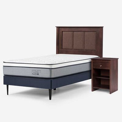 Imagen 2 del producto Cama Europea Rosen 1 Plaza Indie + Respaldo + Velador Rachel