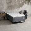 Cama Europea Celta 1,5 Plazas Carbono + Respaldo + Velador Alicante