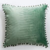 Cojín Velvet con Pompones Casanova Mint 45 x 45 cm