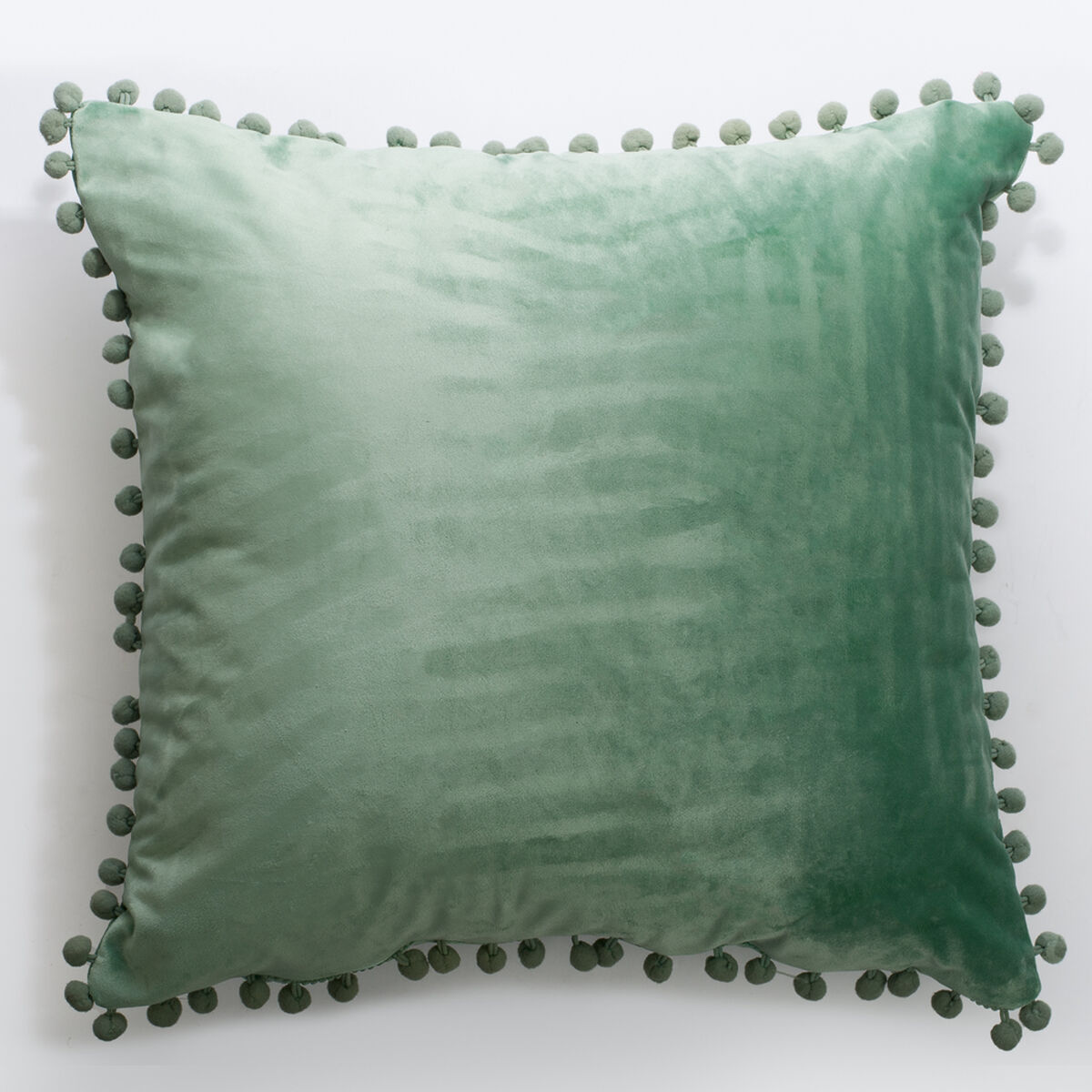 Cojín Velvet con Pompones Casanova Mint 45 x 45 cm